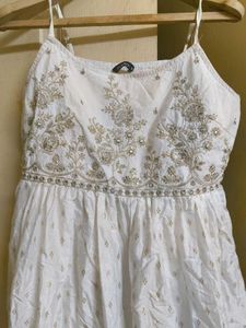 Elegant Embroidered White Dress