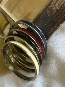 Bangles brass with enamel inlay