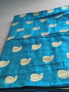 Beautiful blue Saree with mango degin
