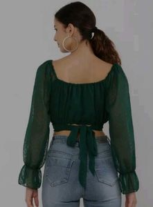 Olive Green Crop Top