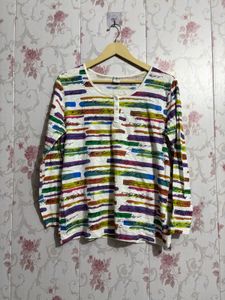 Colorful Striped Long Sleeve Top