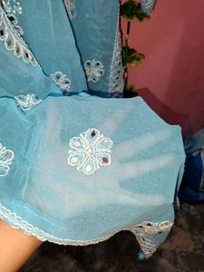 Chikankari Mirror Work Georgette Kurti