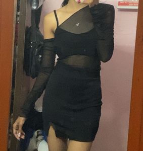 Sheer Black Mesh Top