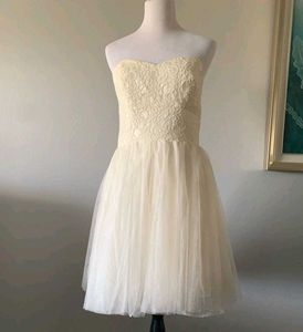 Chic Lace & Tulle Strapless Dress