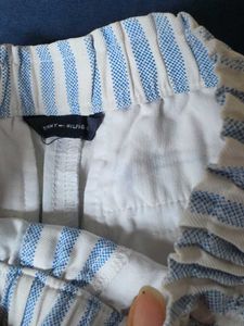 Blue and White Striped Shorts
