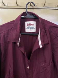 Men's Maroon Casual Shirt