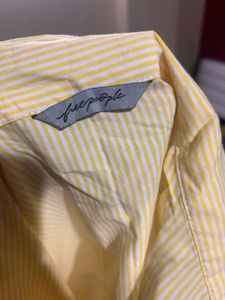 Striped Yellow Button-Up Shirt