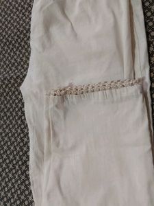 Pure White Cotton Kurta With Pant &amp; Dupatta
