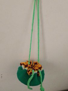 Handmade Crochet Drawstring Pouch