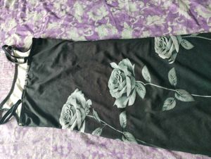 Black Rose Print Maxi Dress