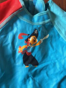 Baby Blue &amp; Red Pirate Swimsuit for gils or boy