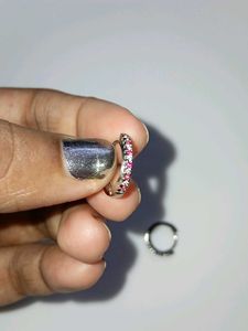 Diamond ruby hoop earrings ✨️
