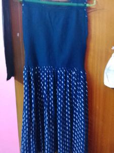 Chic Blue &amp; White Polka Dot Dress