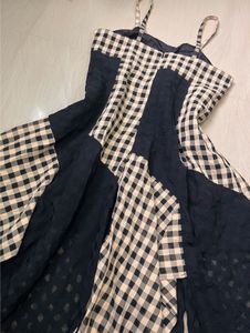 Y2K Gingham Print Midi Dress