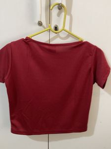 Maroon Cropped T-Shirt