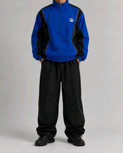 Blue &amp; Navy Zip-Up Track Jacket