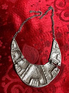 Statement Chunky silver oxidise Necklace