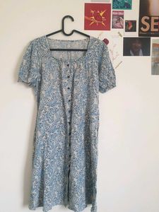 midi paisley print linen dress