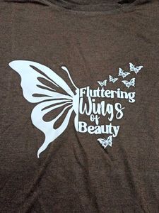 Brown Butterfly Graphic T-Shirt