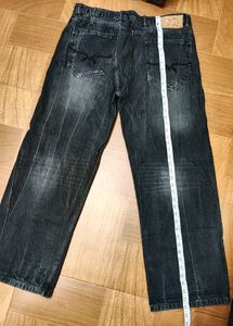 Roadster Mens Dark Wash Wide Leg Jeans