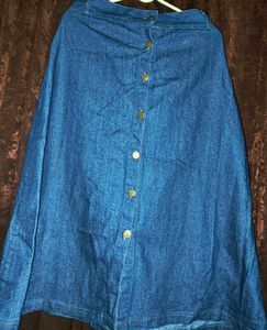 Classic Blue Denim A-Line Skirt