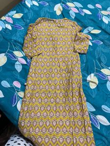 Yellow Printed Kurta