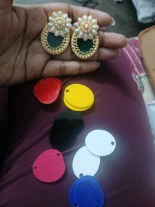 Designer earrings Studs Set with changing plates