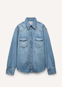 Classic Denim Shirt with frayed hems