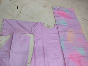 Light Purple Kurta Set with Dupatta 3pc L