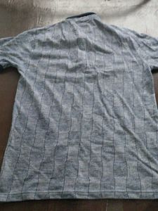 Men's Grey Checkered Polo T-Shirt