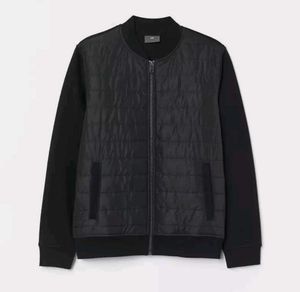 H&M Men Black Quilted Bomber Jacket