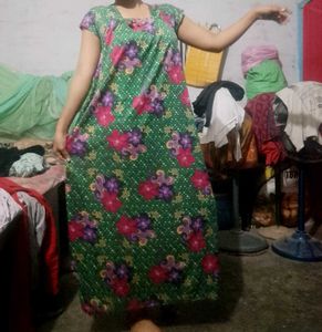 Green Floral Nightgown