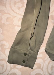 Elegant Olive Green Button-Up Shirt