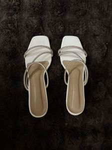 NEW Sparkling White Flat Sandals