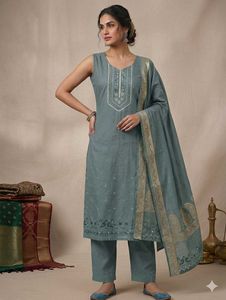 Elegant Blue Embroidered Kurta Set