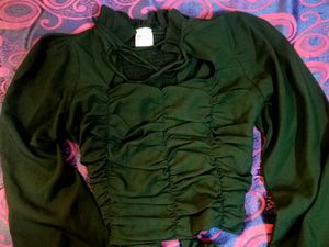 Zara green tie up corset crop top