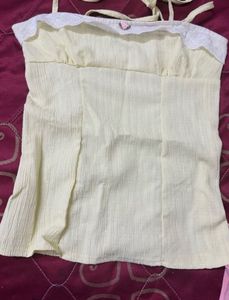 yellow Tie-Strap Baby Tee