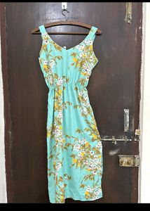 Light Blue Floral Summer Dress