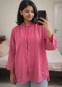 Chic Pink Kurta with Hood