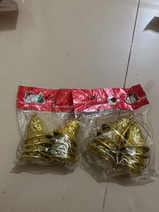 Set of Golden Christmas Bells