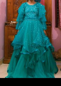 Stunning Teal Sequined Gown