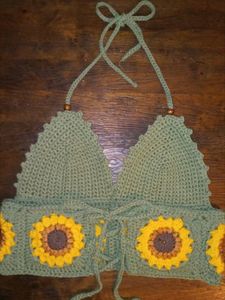 Crochet  German  Square  Bikini  Top