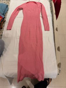 Pink Knit Maxi Dress