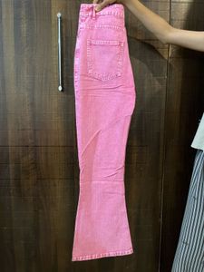 Pink Flared Jeans