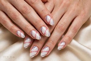 Chic White Nails with Dot Accent