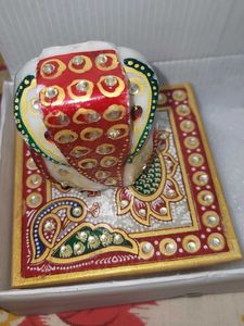Marble Ganesha With Chauki