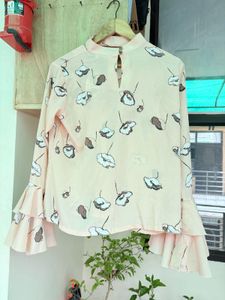 Chic Floral Bell Sleeve Top