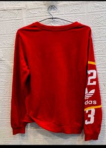Imported Adidas Red Trefoil Logo Sweatshirt