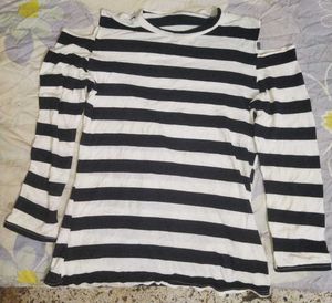 Striped Cold Shoulder Top