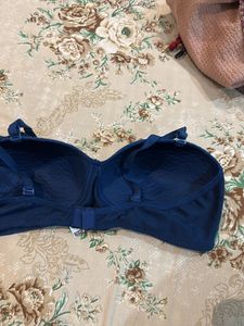 Navy Blue Padded Strapless Bra- 38 B